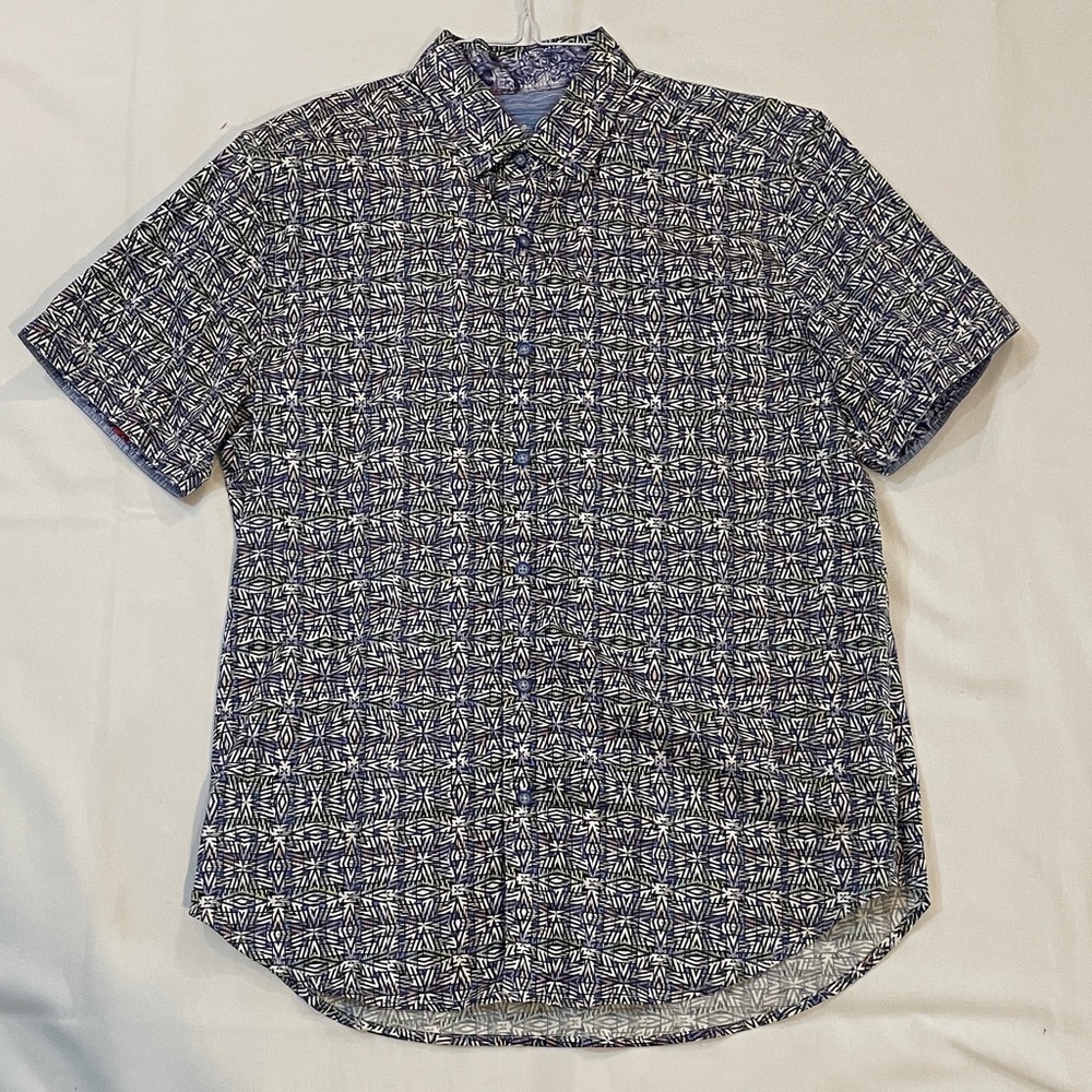Robert Graham Navy and White Geometric Shirt